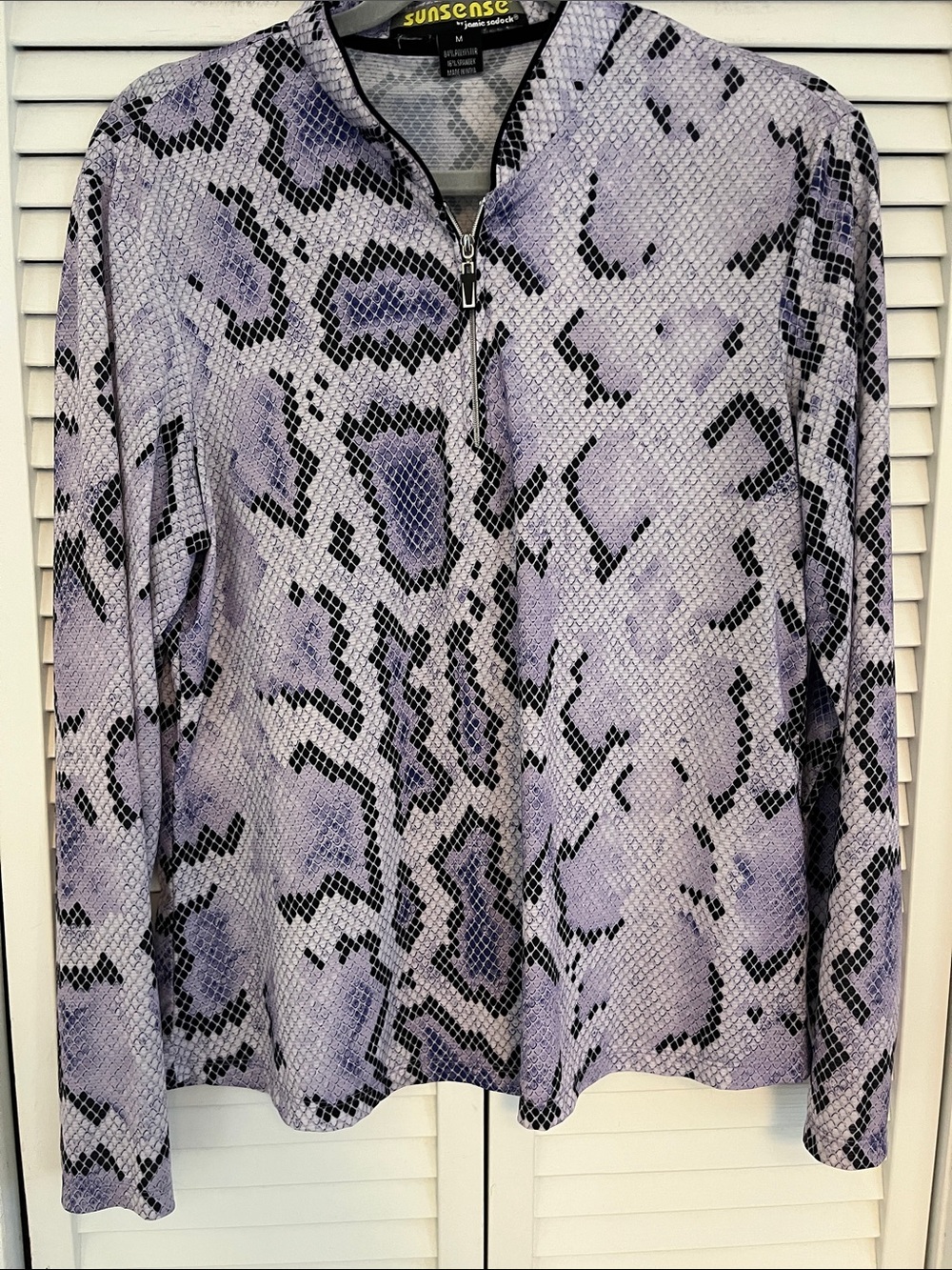 Sunsense by Jamie Sadock 1/4 Zip Purple and Black